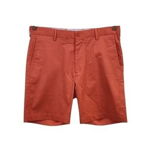 Bugatchi Men's Shorts Size 32 Orange Flat Front Casual Summer Chino NWT